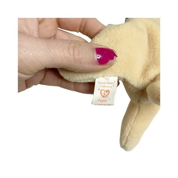 Vintage 1996 Ty Beanie Baby Pugsly The Pug Dog Stuffed Animal Plush Toy - Picture 3 of 6